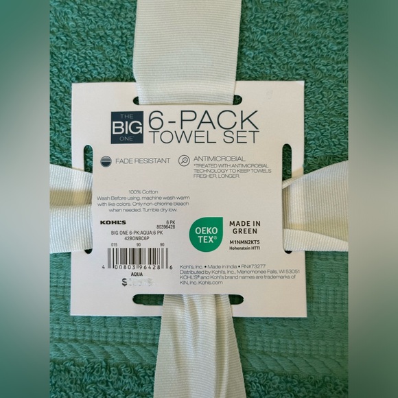 🛀 6️⃣- The Big One: 6 pack towel set, NWT - Picture 4 of 4